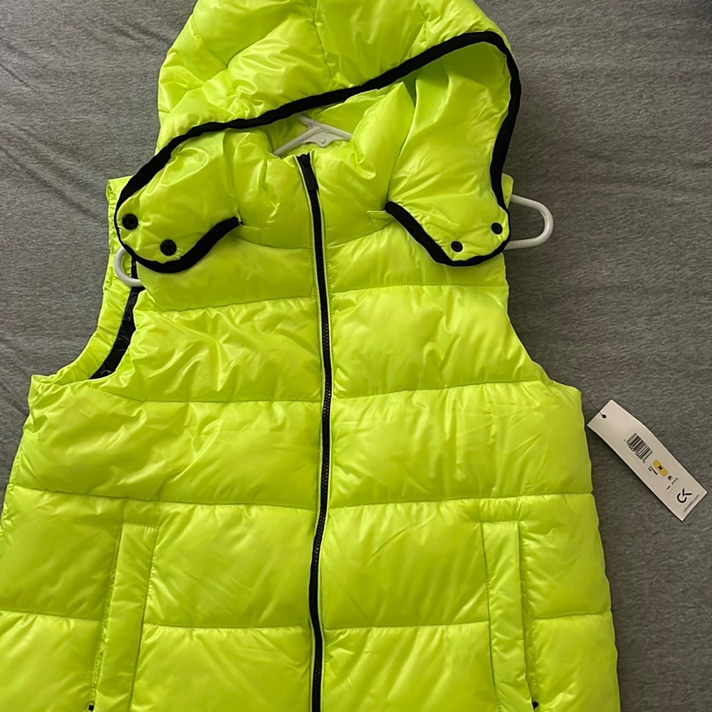Neon green Calvin Klein bubble vest